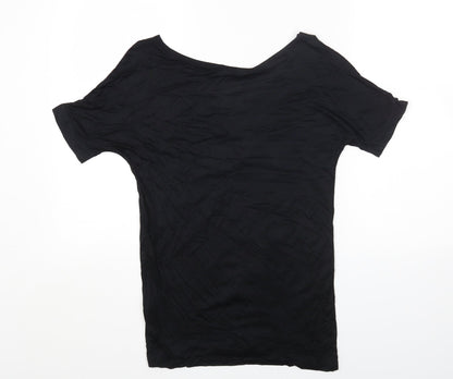 Womens UK Size 6 Marks and Spencer Black Jersey T-Shirt
