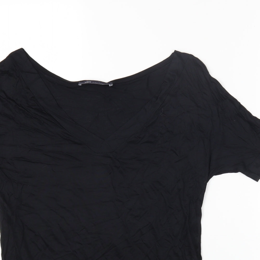 Womens UK Size 6 Marks and Spencer Black Jersey T-Shirt