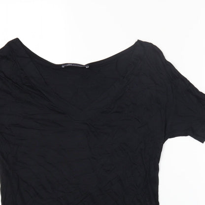 Womens UK Size 6 Marks and Spencer Black Jersey T-Shirt