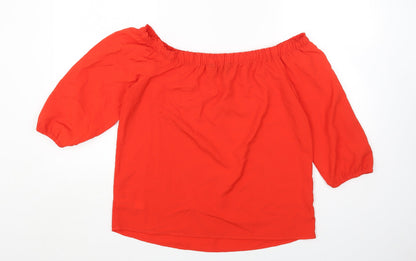 Womens UK Size 10 F&F Red Basic T-Shirt