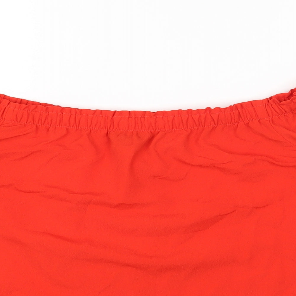 Womens UK Size 10 F&F Red Basic T-Shirt