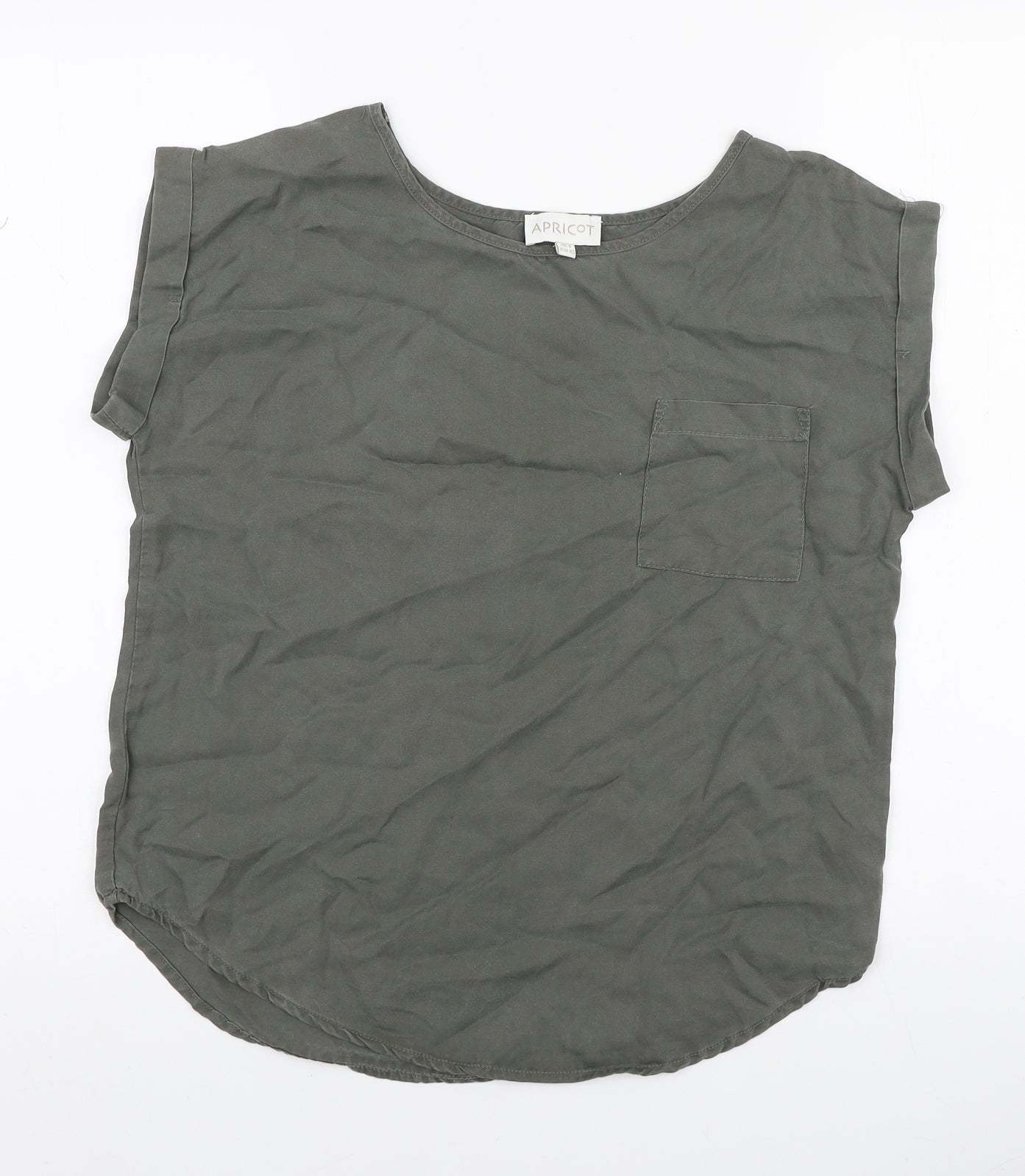 Womens UK Size 8 Apricot Green Basic T-Shirt
