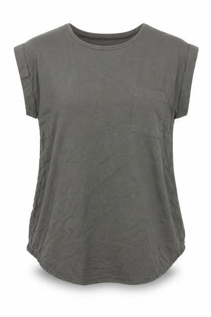 Womens UK Size 8 Apricot Green Basic T-Shirt