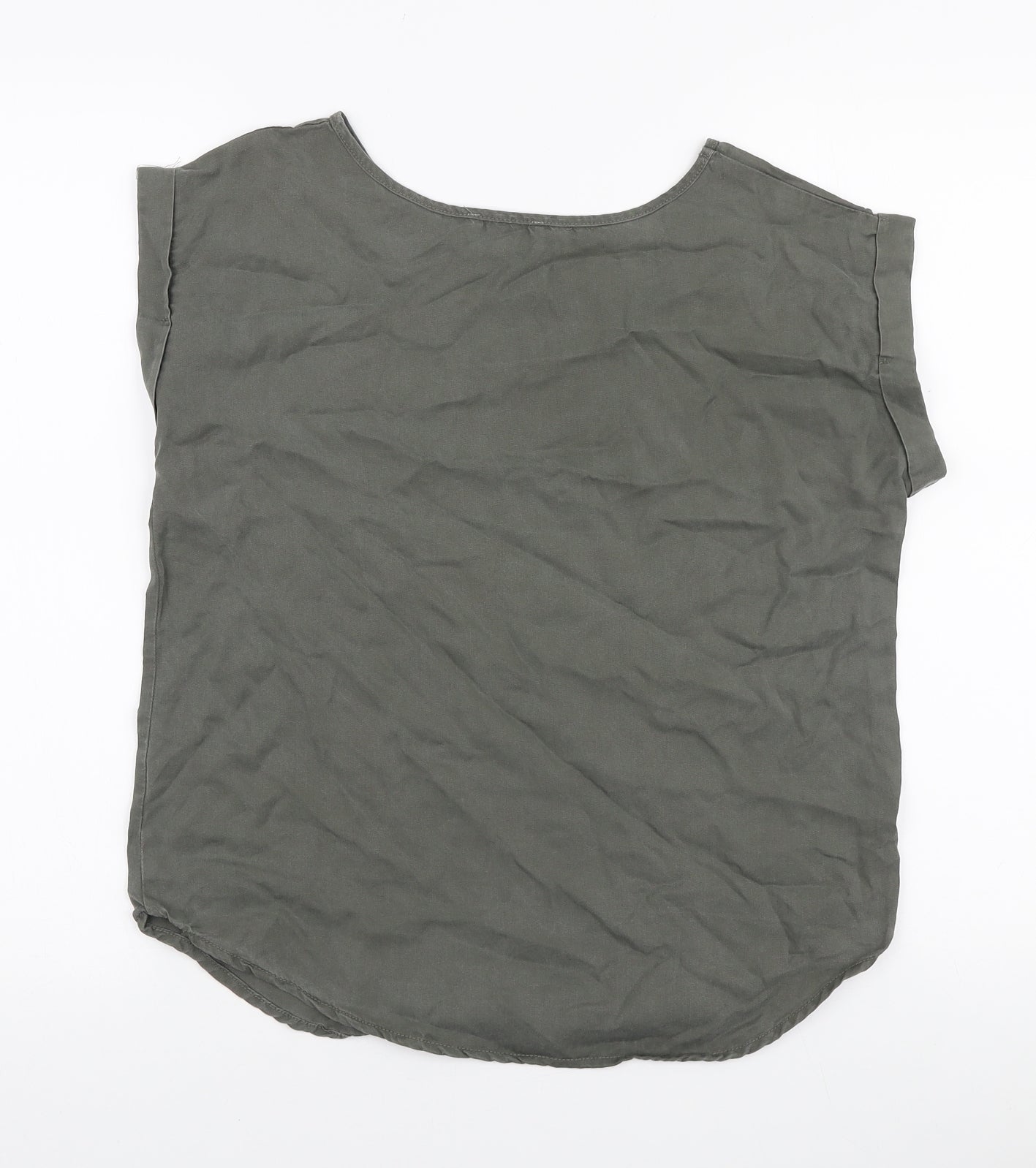 Womens UK Size 8 Apricot Green Basic T-Shirt