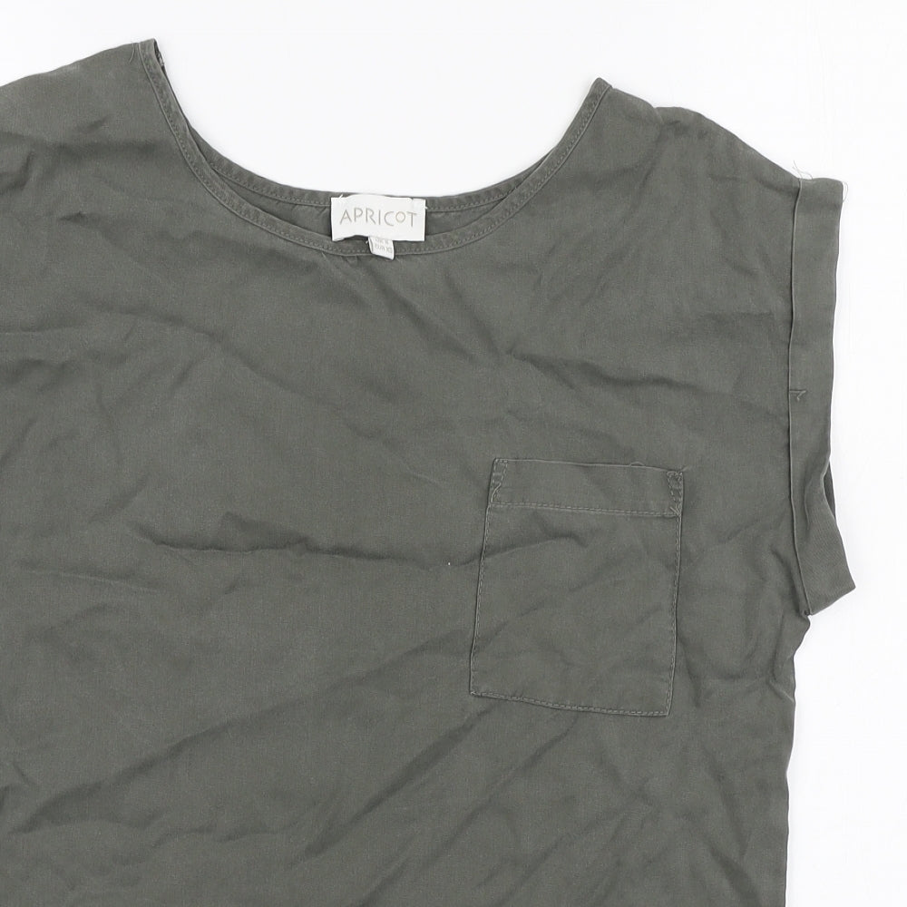 Womens UK Size 8 Apricot Green Basic T-Shirt