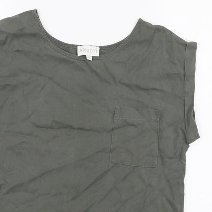 Womens UK Size 8 Apricot Green Basic T-Shirt