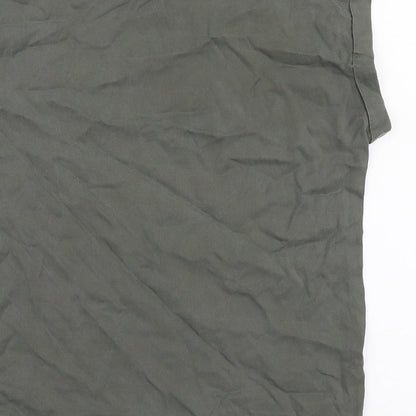 Womens UK Size 8 Apricot Green Basic T-Shirt
