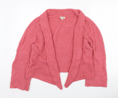 Amanti Womens Pink V-Neck Acrylic Cardigan Jumper Size M