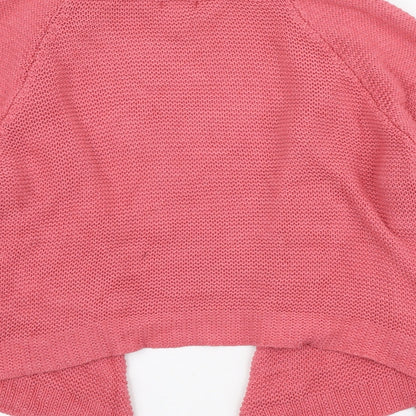 Amanti Womens Pink V-Neck Acrylic Cardigan Jumper Size M