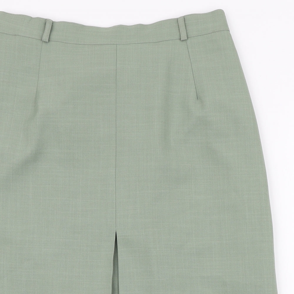 Bonmarché Womens Green Polyester Straight & Pencil Skirt Zip