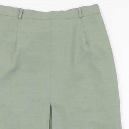 Bonmarché Womens Green Polyester Straight & Pencil Skirt Zip