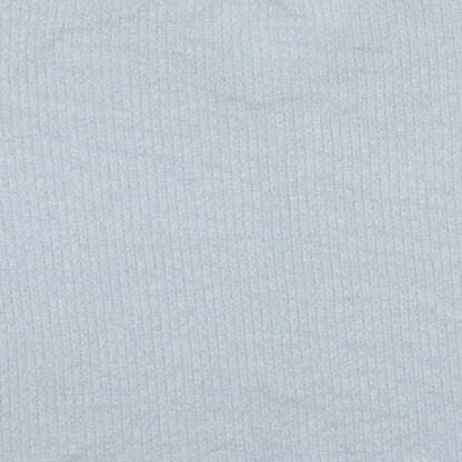 TU Womens Blue Viscose Basic T-Shirt Size 14 V-Neck