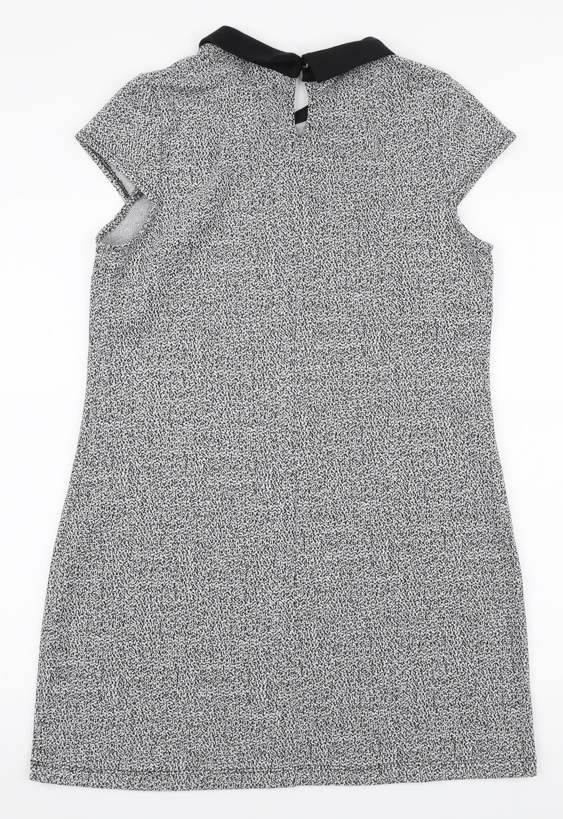 Dorothy Perkins Womens White Polyester A-Line Size 14 Collared Button