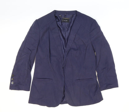 Autograph Womens Blue Jacket Blazer Size 10 Hook & Eye