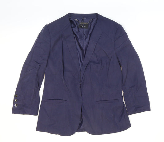 Autograph Womens Blue Jacket Blazer Size 10 Hook & Eye