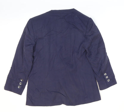 Autograph Womens Blue Jacket Blazer Size 10 Hook & Eye
