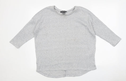 Primark Womens Grey Polyester Basic T-Shirt Size S Round Neck