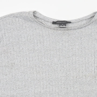 Primark Womens Grey Polyester Basic T-Shirt Size S Round Neck