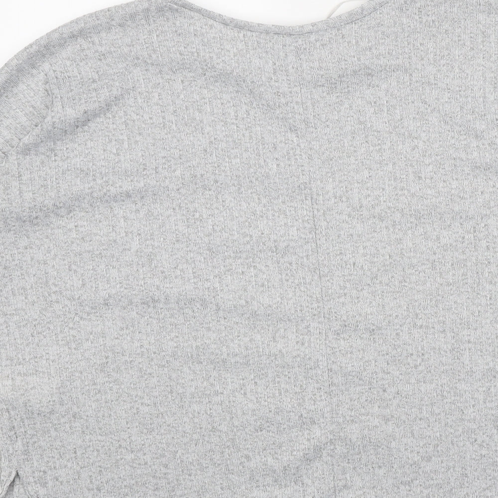 Primark Womens Grey Polyester Basic T-Shirt Size S Round Neck