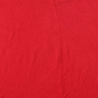 TU Womens Red Polyester Basic T-Shirt Size 10 Round Neck