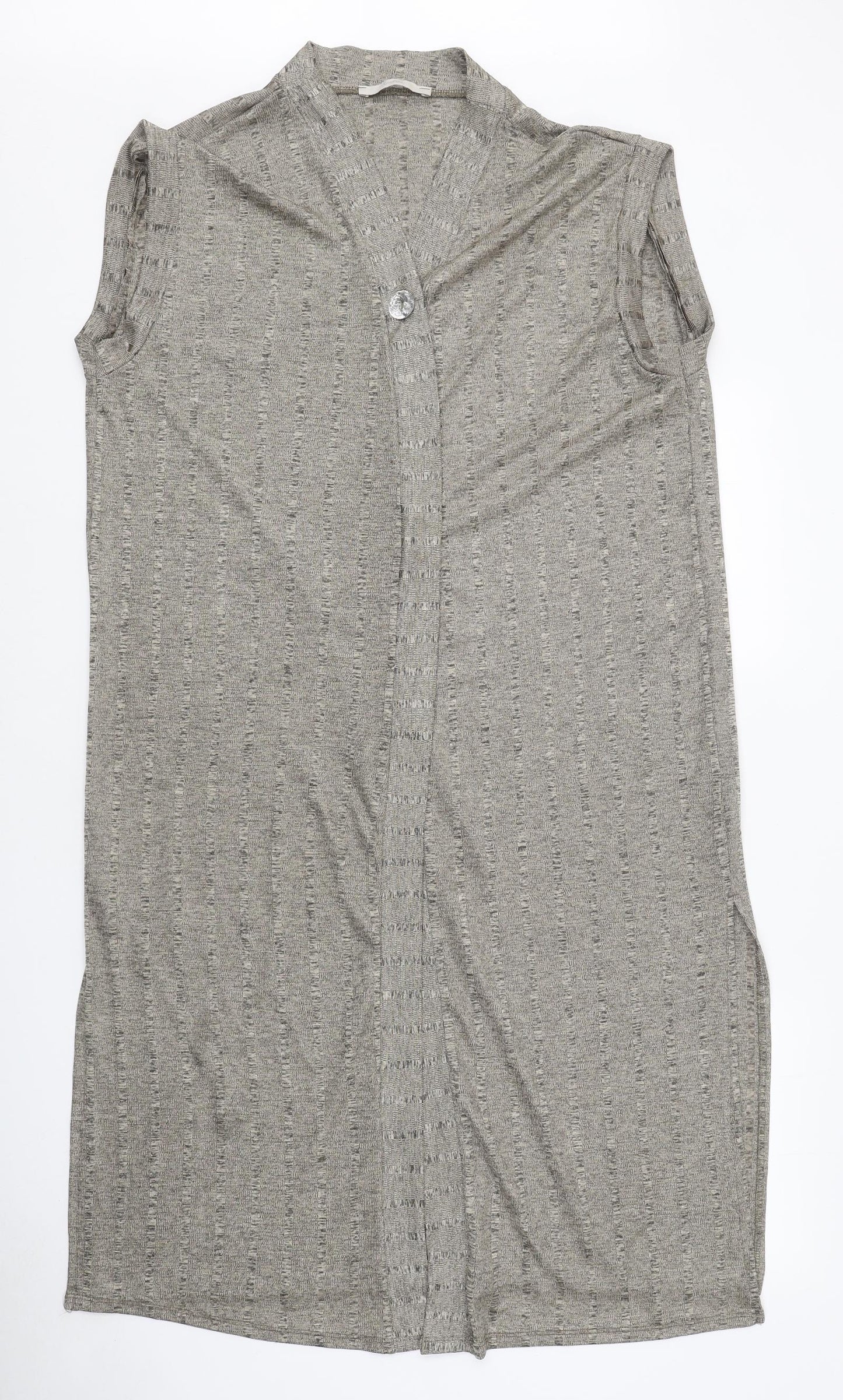 George Womens Brown V-Neck Polyester Cardigan Jumper Size 14