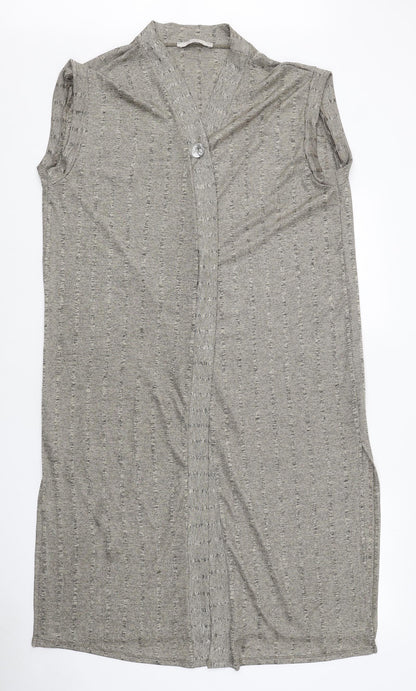 George Womens Brown V-Neck Polyester Cardigan Jumper Size 14