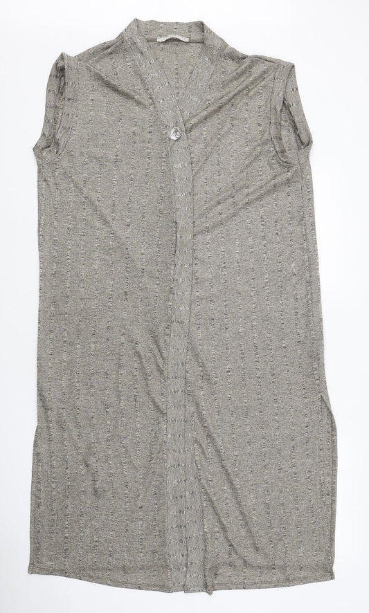 George Womens Brown V-Neck Polyester Cardigan Jumper Size 14