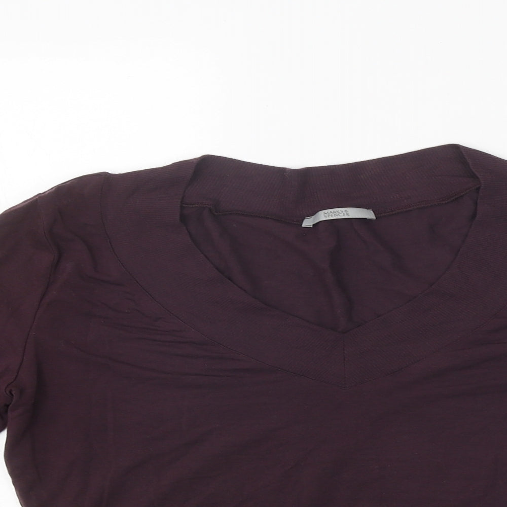 Womens UK Size  Marks and Spencer Purple Basic T-Shirt
