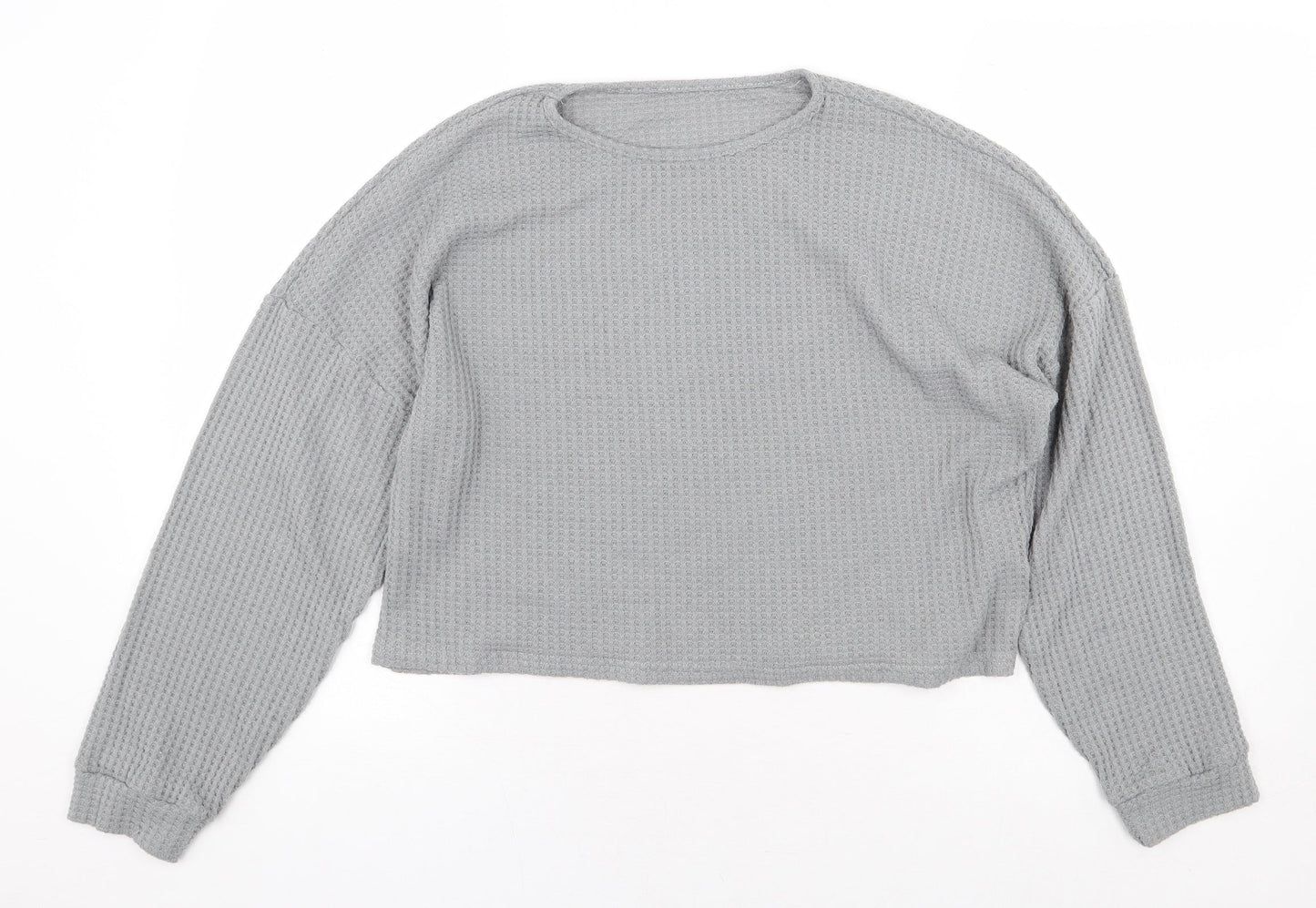 SheIn Womens Grey Round Neck Cotton Pullover Jumper Size L