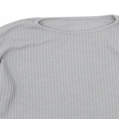 SheIn Womens Grey Round Neck Cotton Pullover Jumper Size L