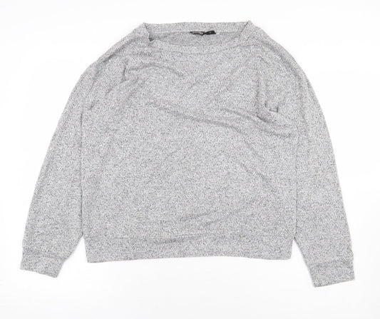 Golddigga Womens Grey Viscose Basic T-Shirt Size 14 Round Neck