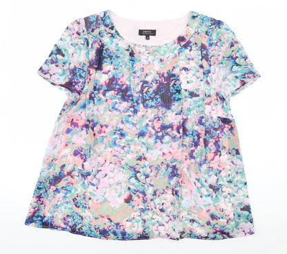 Papaya Womens Multicoloured Floral Polyester Basic Blouse Size 10 Round Neck
