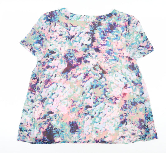 Papaya Womens Multicoloured Floral Polyester Basic Blouse Size 10 Round Neck