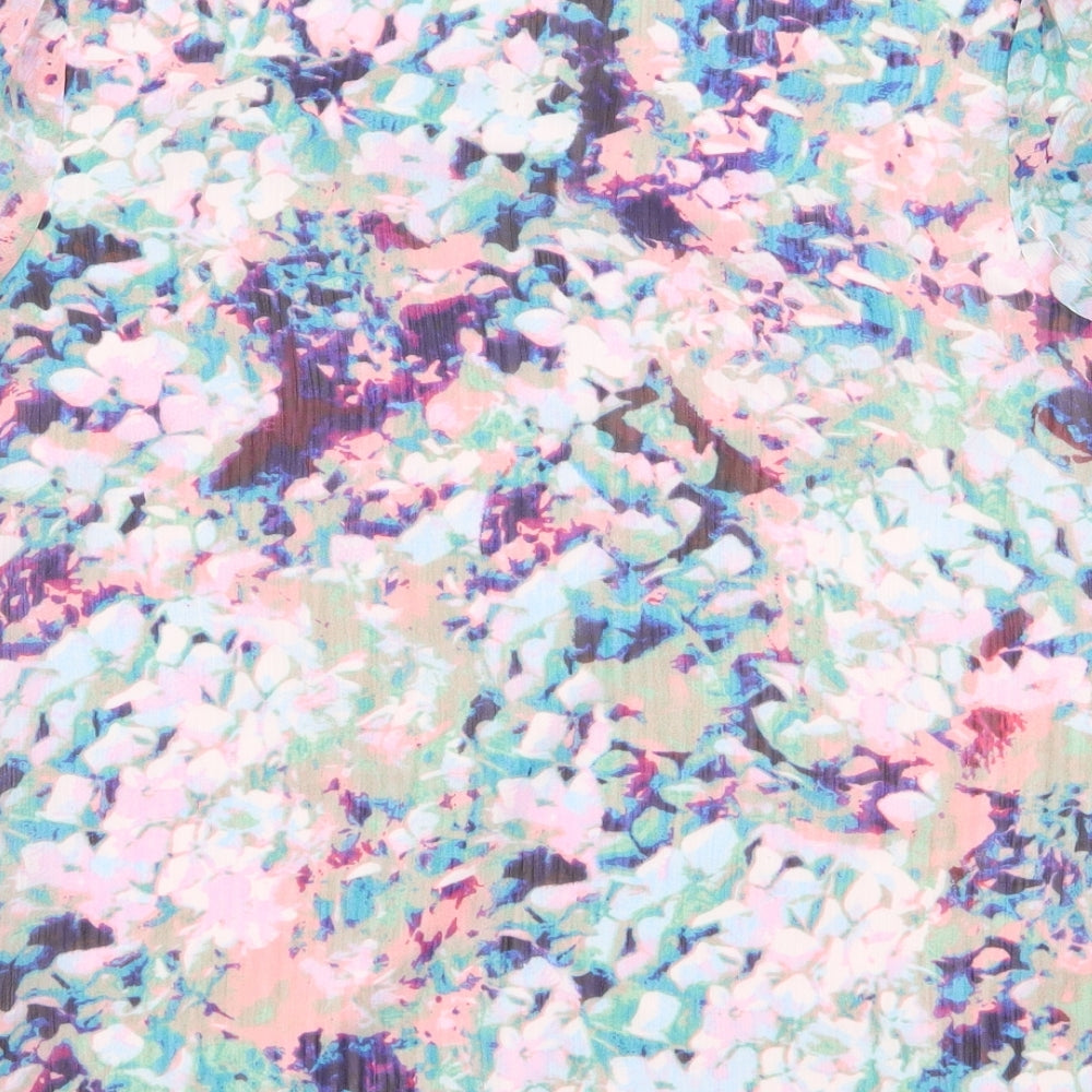 Papaya Womens Multicoloured Floral Polyester Basic Blouse Size 10 Round Neck