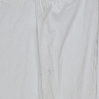 Own. Womens White Cotton Straight Jeans Size 30 in L30 in Regular Button