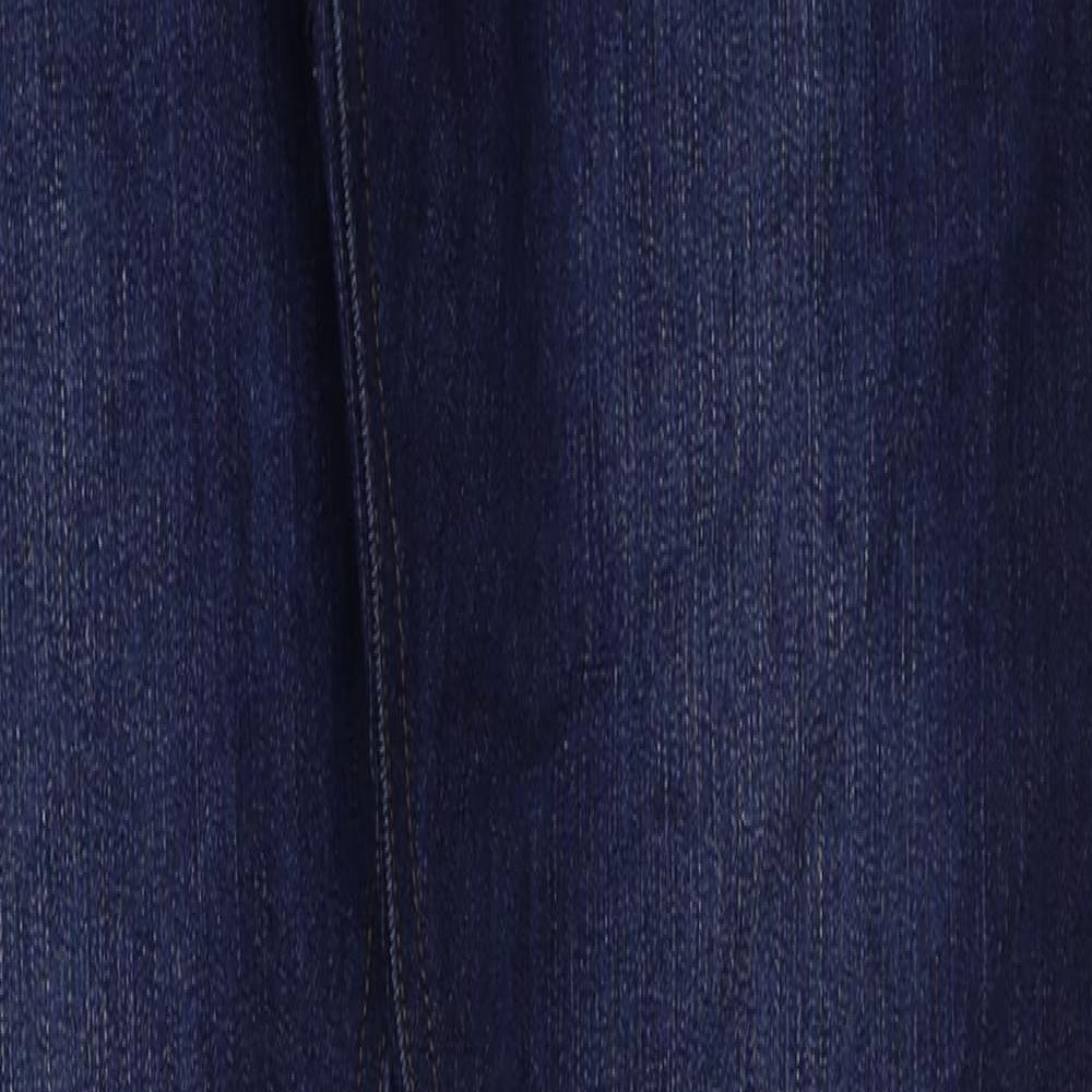 Coporate Wear Mens Blue Cotton Skinny Jeans Size 28 in L31 in Regular Button