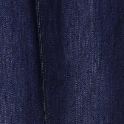 Coporate Wear Mens Blue Cotton Skinny Jeans Size 28 in L31 in Regular Button