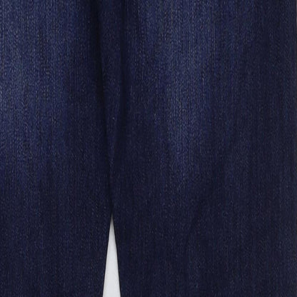 Coporate Wear Mens Blue Cotton Skinny Jeans Size 28 in L31 in Regular Button