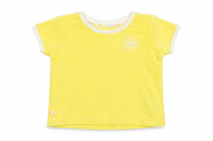 Primark Baby Yellow Cotton Basic T-Shirt Size 12-18 Months Round Neck Pullover - Smile