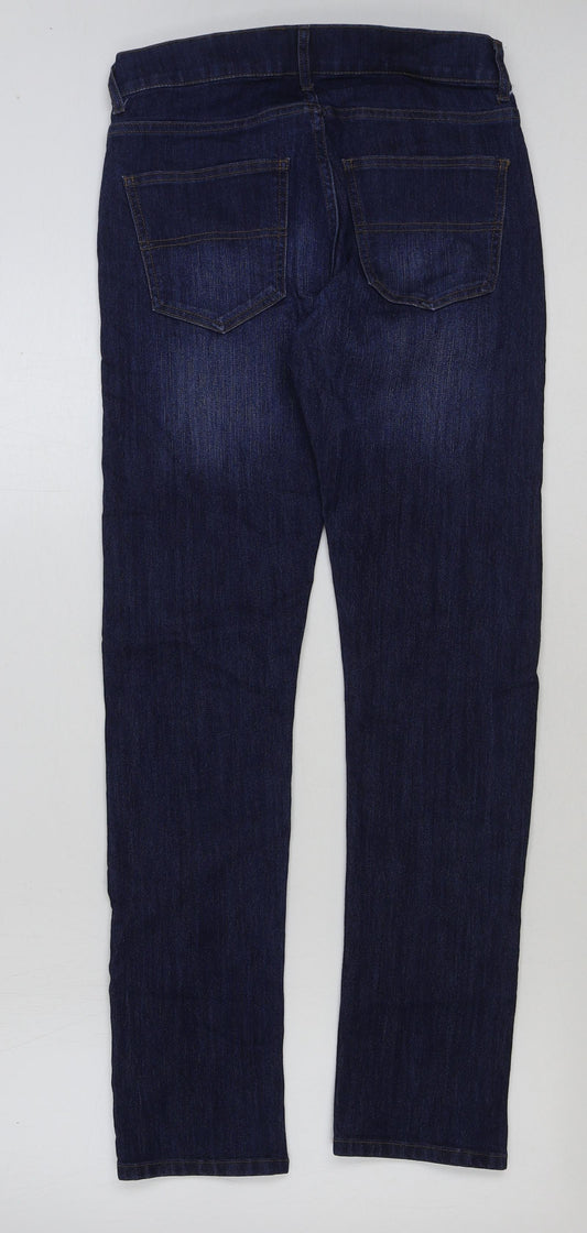 Incorporate Wear Mens Blue Cotton Skinny Jeans Size 28 in L30 in Regular Button