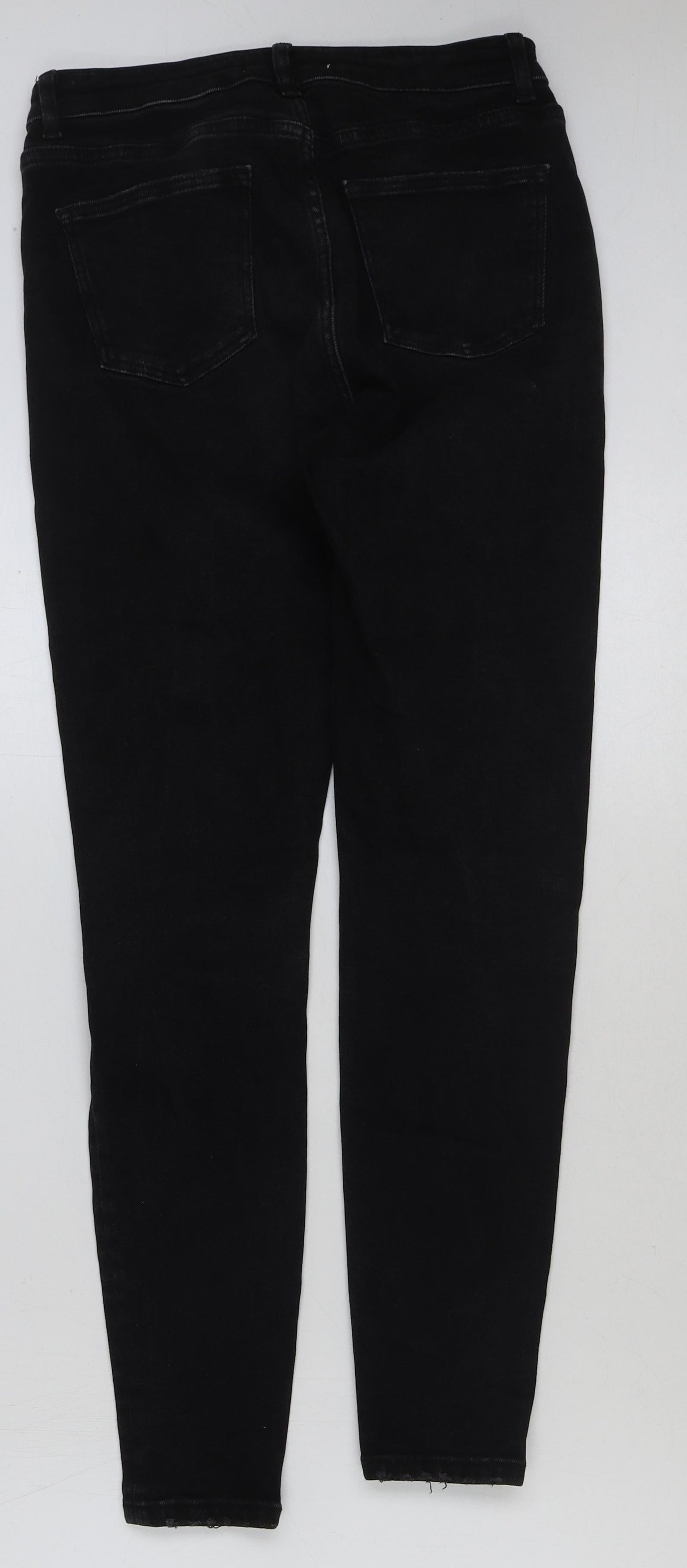 Denim & Co. Womens Black Cotton Skinny Jeans Size 12 L29 in Regular Button