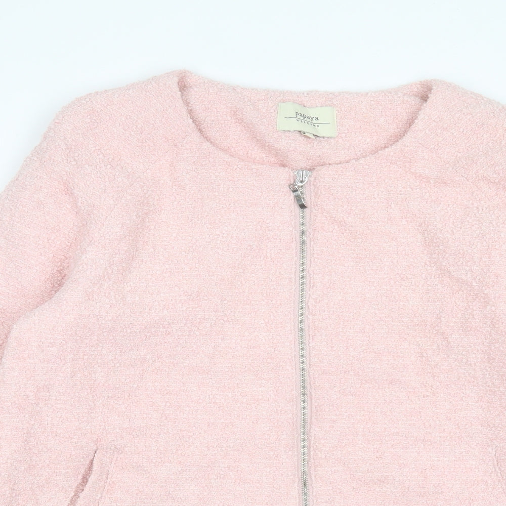 Papaya Womens Pink Jacket Size 16 Zip