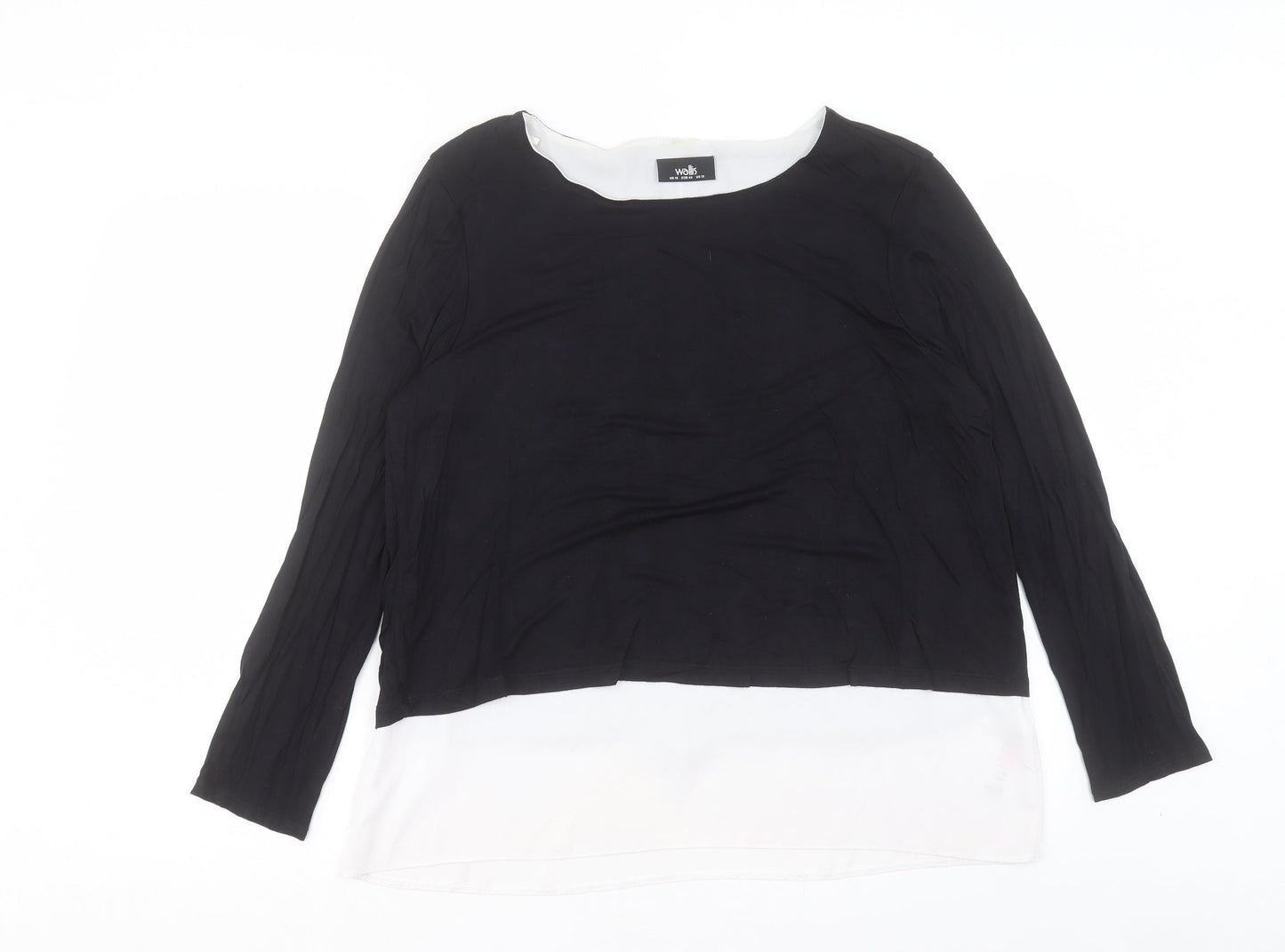 Womens UK Size 16 Wallis Black Basic T-Shirt