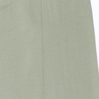 Marks and Spencer Womens Green Polyester Shirt Dress Size 6 Collared Button