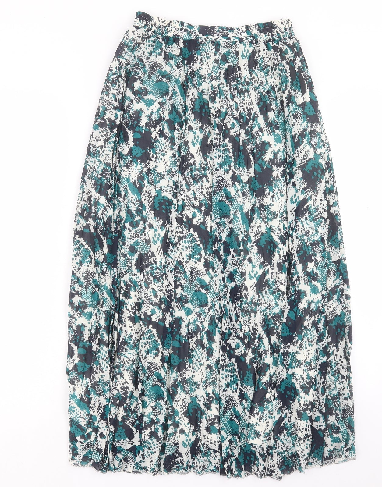 Marks and Spencer Womens Green Animal Print Polyester A-Line Skirt Size 6