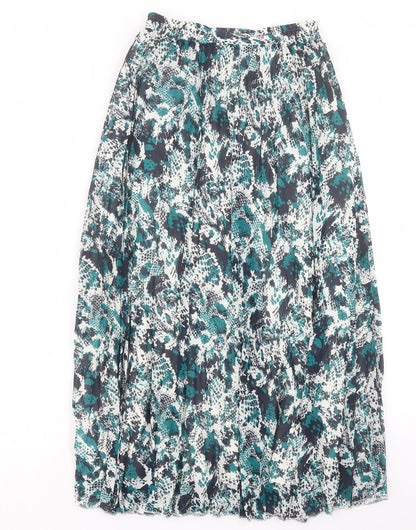 Marks and Spencer Womens Green Animal Print Polyester A-Line Skirt Size 6