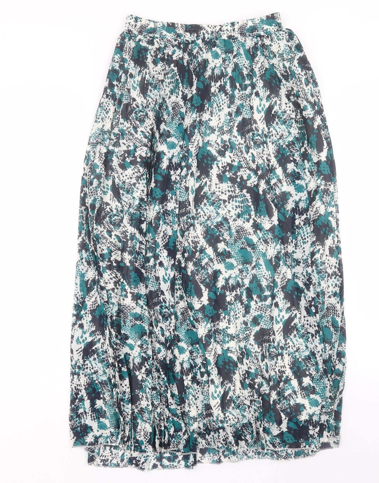 Marks and Spencer Womens Green Animal Print Polyester A-Line Skirt Size 6