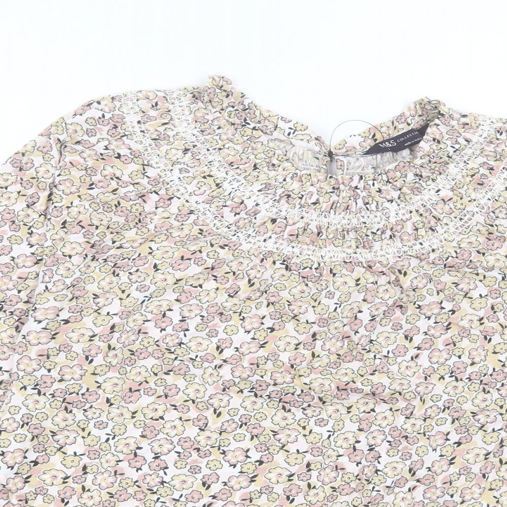Womens UK Size 6 Marks and Spencer Multicoloured Basic T-Shirt