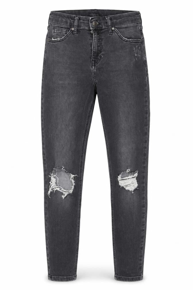 Topshop Womens Grey Cotton Skinny Jeans Size 26 in L30 in Regular Button