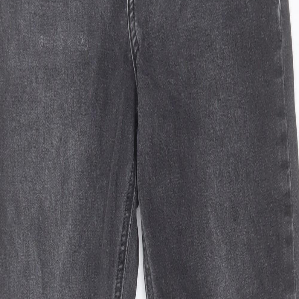 Topshop Womens Grey Cotton Skinny Jeans Size 26 in L30 in Regular Button